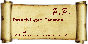 Petschinger Perenna névjegykártya